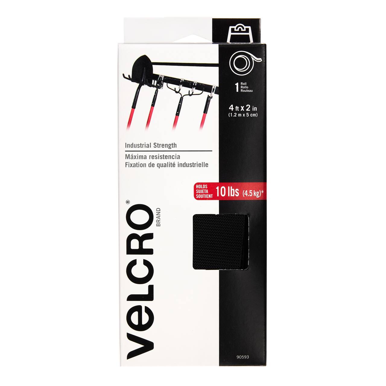 6 Pack: VELCRO® Brand Black Industrial Strength Tape, 4ft.